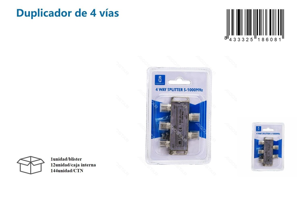 Duplicador de 4 vías para conexiones eléctricas