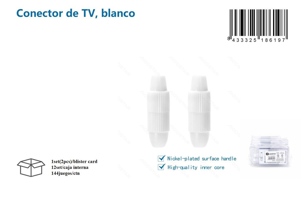 Conector de TV blanco