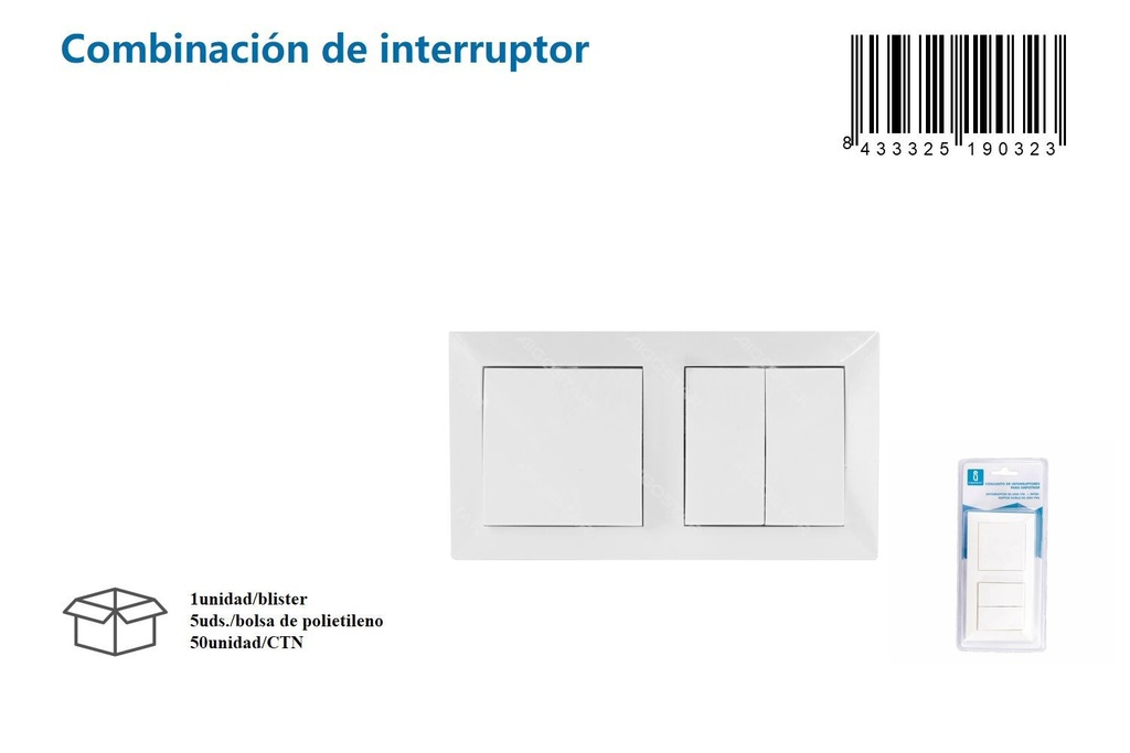 Interruptor de pared para instalación eléctrica