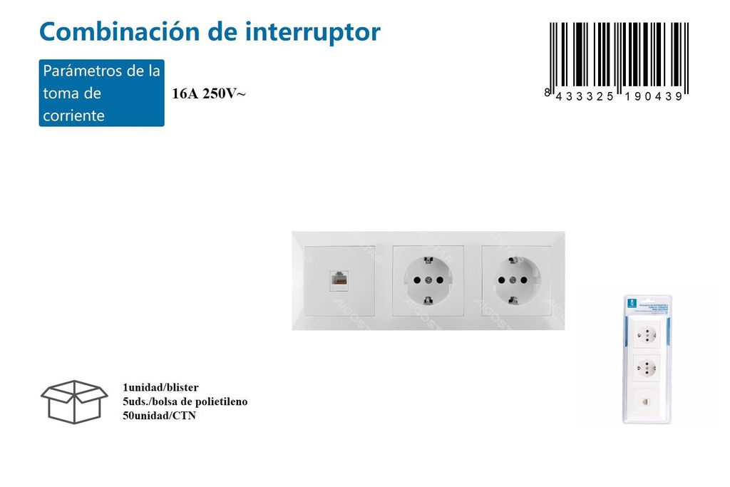 Interruptor de pared para electricidad