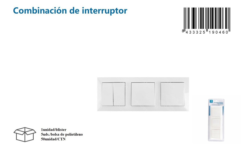 Interruptor de pared para instalación eléctrica