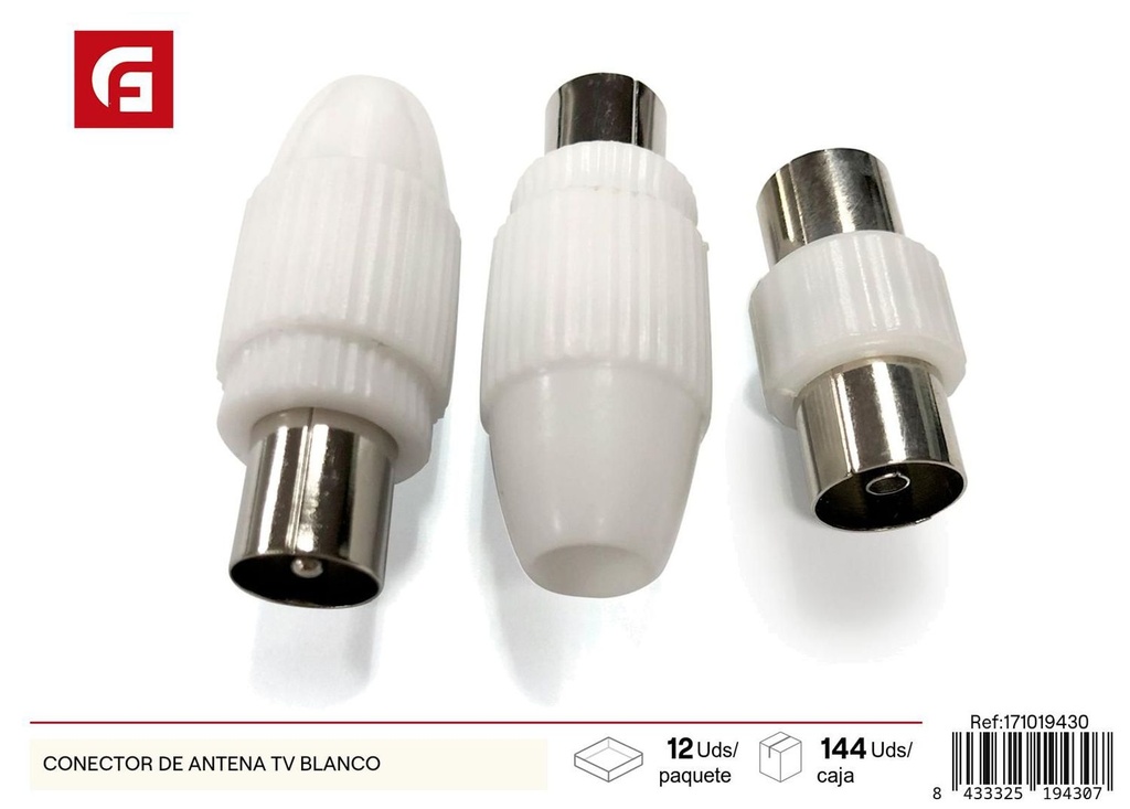 Conector de antena de TV blanco - Electrónica