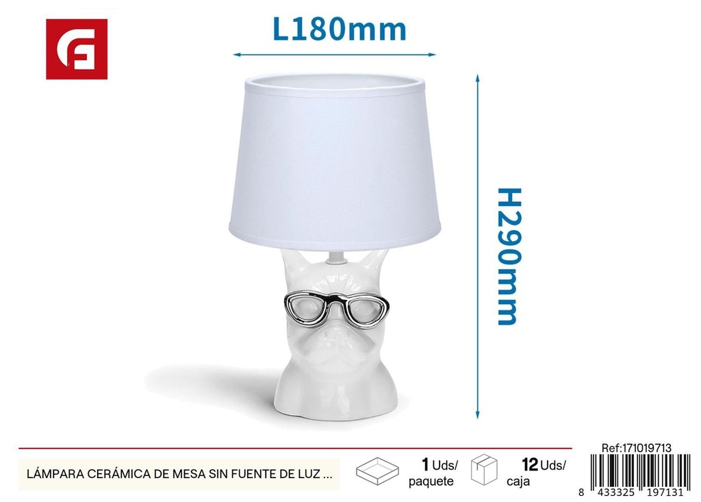 Lámpara de cerámica de mesa sin fuente de luz E14 max. 40W