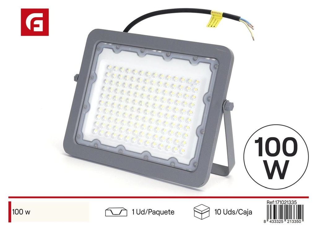 Proyector LED fino 100W 6500K IP65 para exteriores