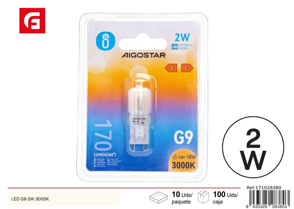 Bombilla LED de color blanco 2W 6500K - Iluminación