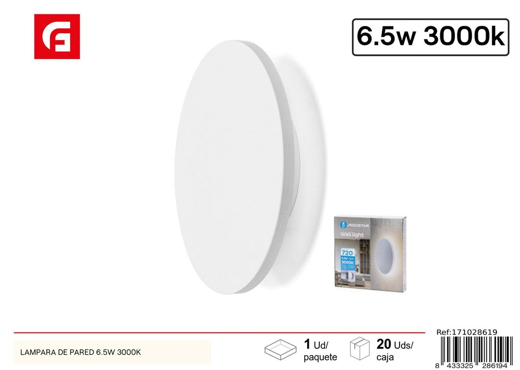 Lámpara de pared 6.5W 3000K