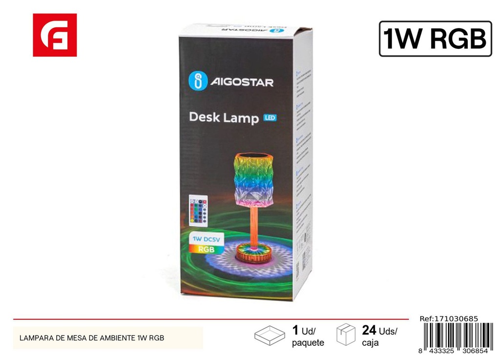 Lámpara de mesa de ambiente 1W RGB - Iluminación