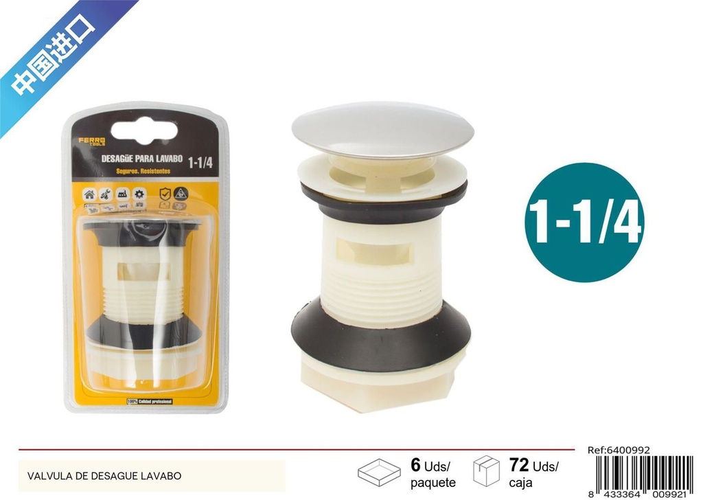 Válvula de desagüe lavabo - Accesorios de fontanería