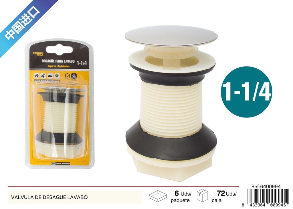 Válvula de desagüe lavabo - Accesorios de fontanería