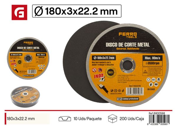 Disco de corte 180mm para metal