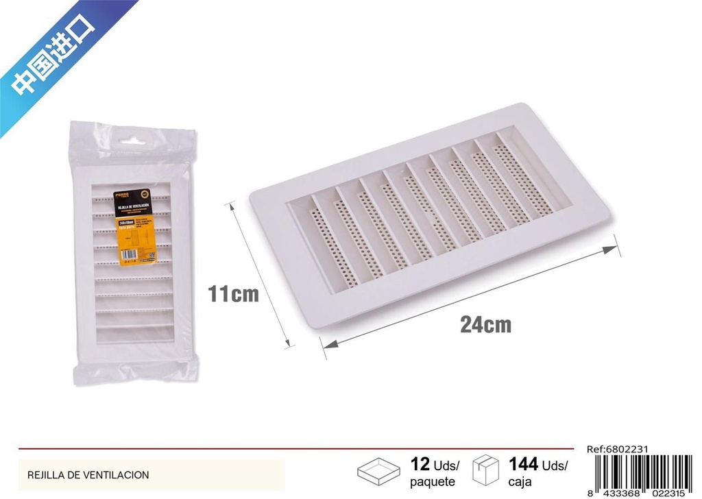 Rejilla de ventilación para hogar y baño