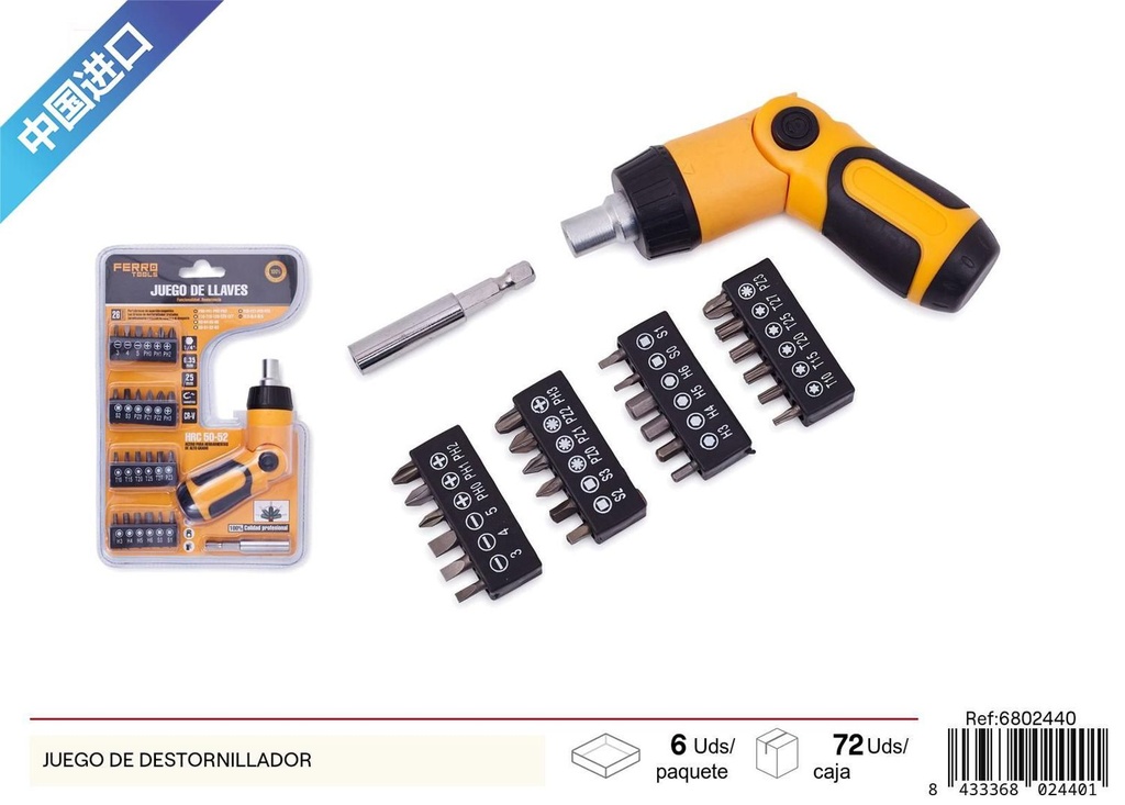 Juego de destornillador 26pcs para bricolaje