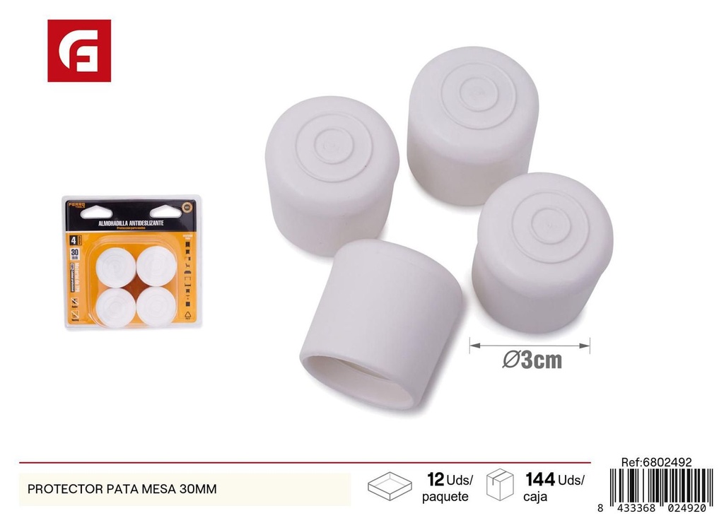 Protector para patas de mesa blanco 30mm - Ferretería y muebles
