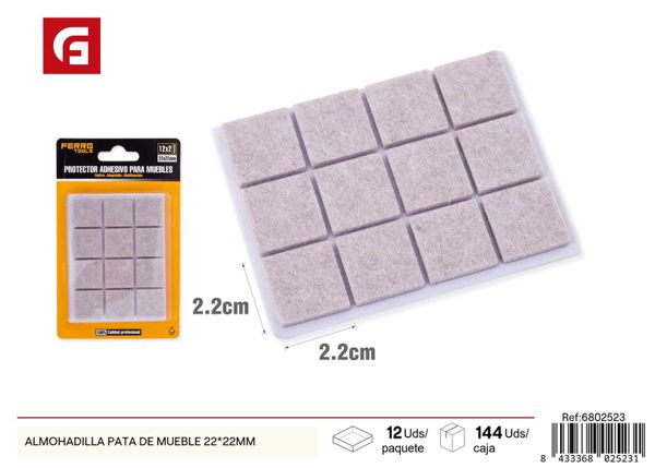 Almohadilla para pata de mueble 22x22mm protectora