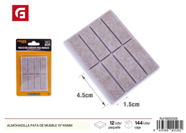 Almohadilla para pata de mueble 15x45mm para protección de muebles