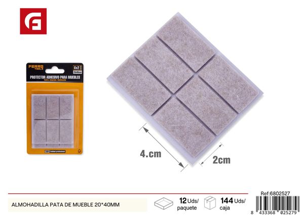 Almohadilla para pata de mueble 20x40mm para protección