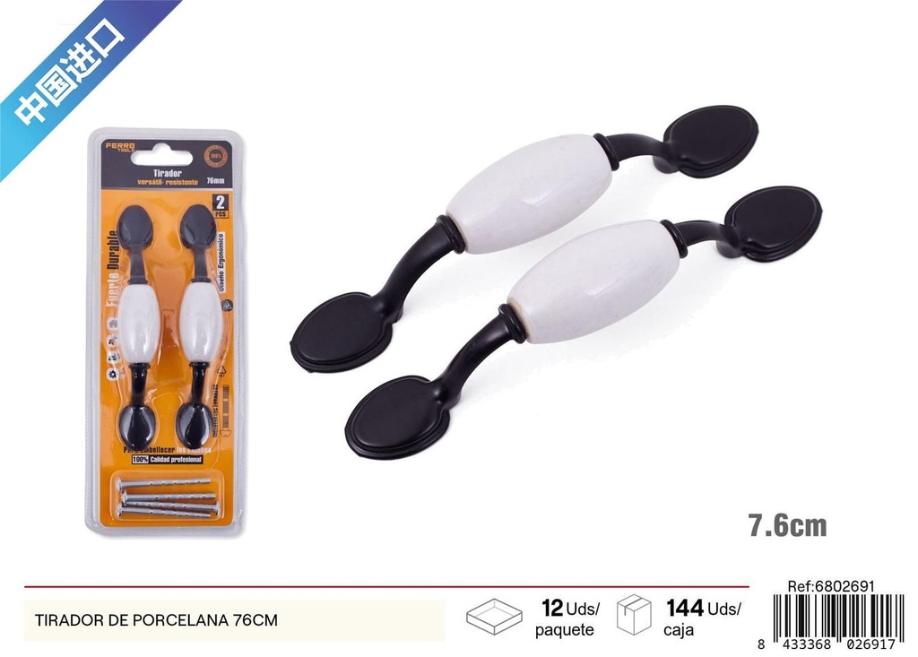 Tirador de porcelana de 76 cm - Accesorios de mobiliario