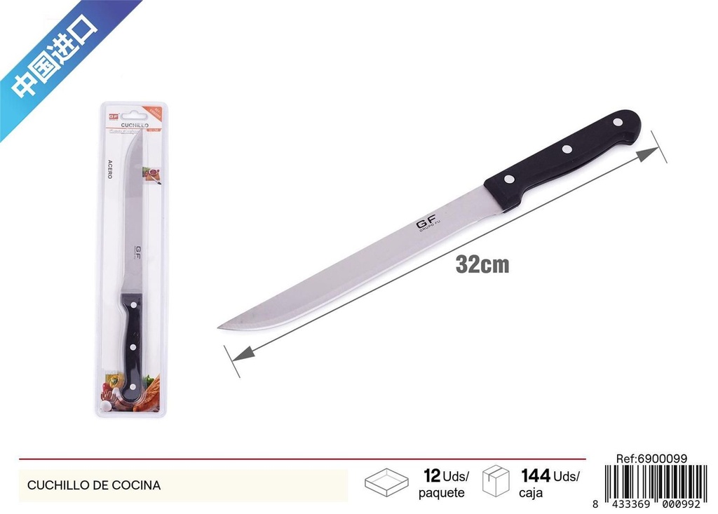 Cuchillo de cocina con mango de goma - Utensilios de cocina