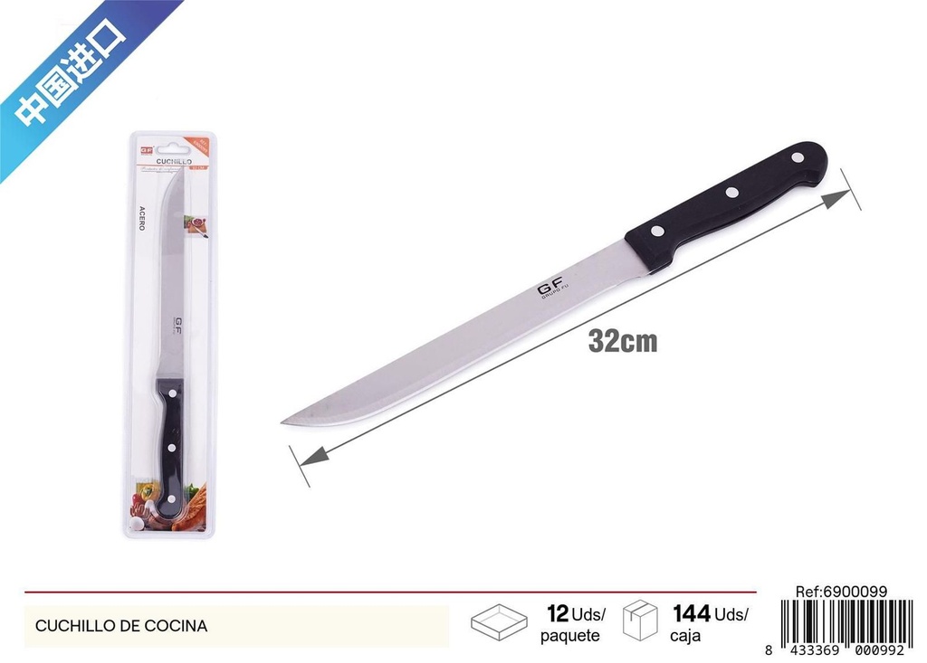 Cuchillo de cocina con mango ergonómico para cortar carne