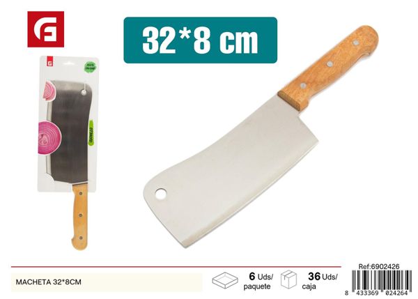 Macheta con mango de madera 32*8cm para cocina