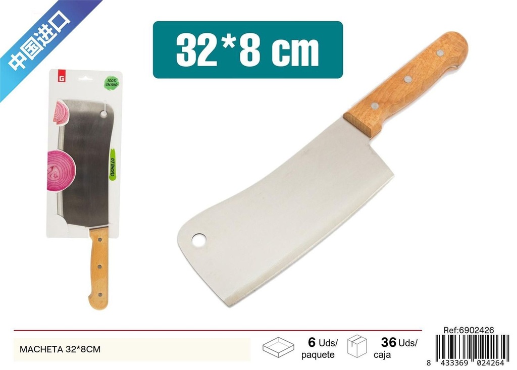 Macheta con mango de madera 32*8cm para cocina