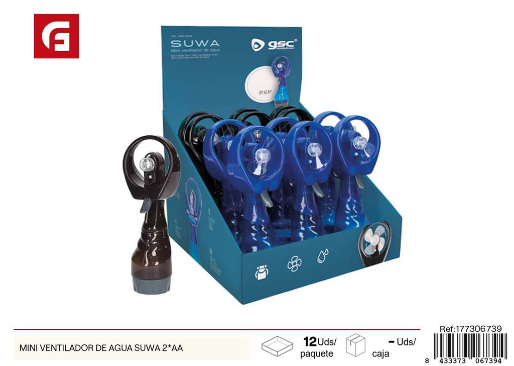 Mini ventilador de agua Suwa 2*AA portátil para refrescar