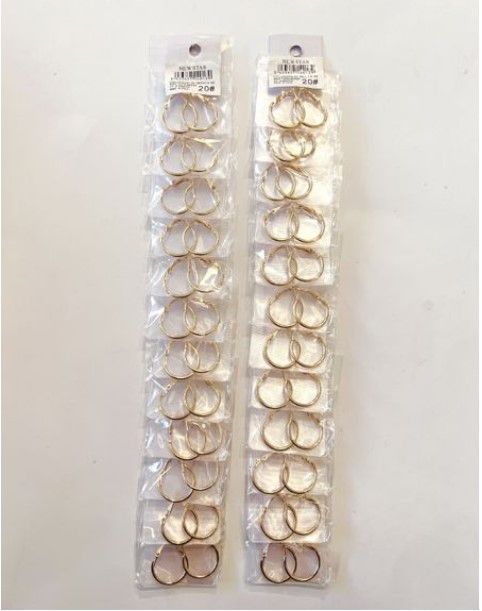 Pendientes aros dorados 2 cm 12/u NS - Bisutería y accesorios