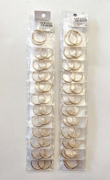 Pendientes aros dorados 25mm 12/p para joyería