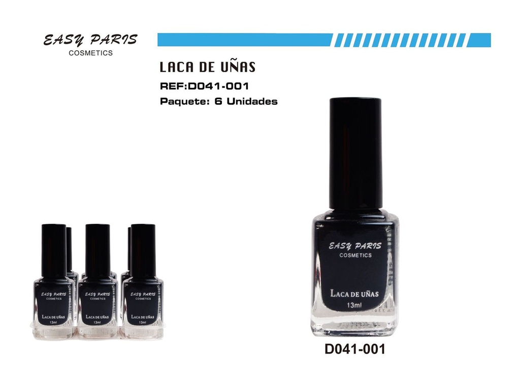 Esmalte de uñas negro Easy 6/u para manicura