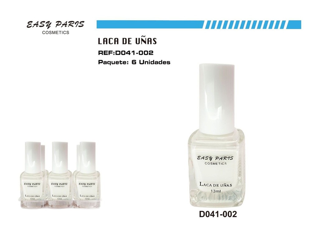 Esmalte de uñas blanco Easy 6/u