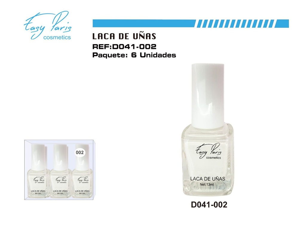Laca de uñas blanca fácil 6 pz - Artículos de manicura