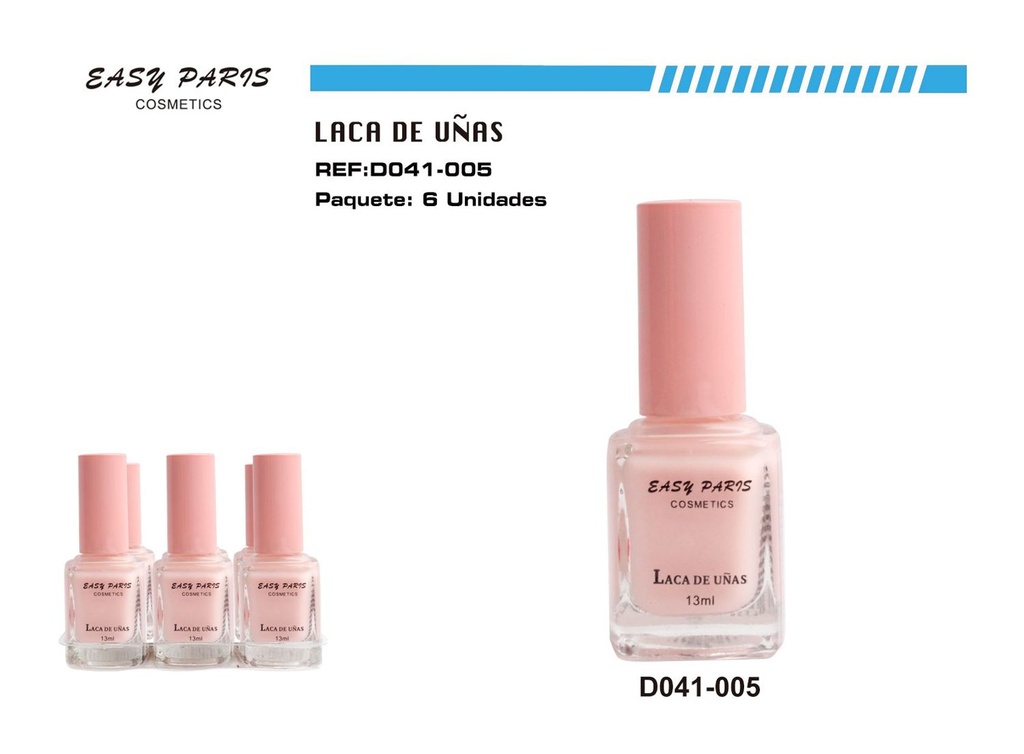 Laca de uñas rosa suave 6/u