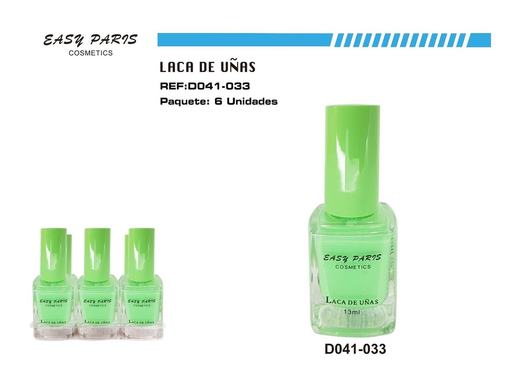 Laca de uñas verde pastel 6/u para manicura