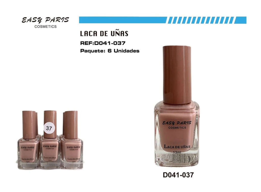 Esmalte de uñas beige pastel 6/u para manicura