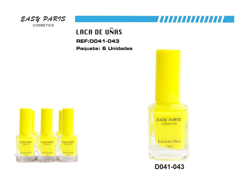 Esmalte de uñas amarillo fosforescente 6pcs