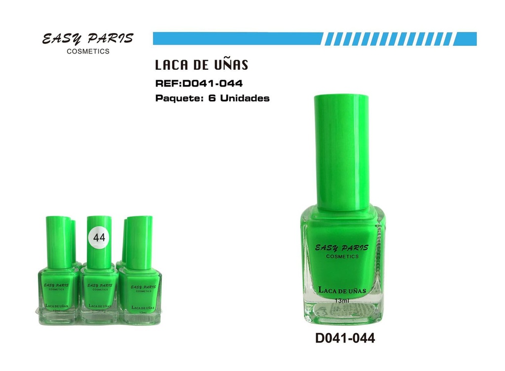 Esmalte de uñas verde fosforescente 6/U para manicura