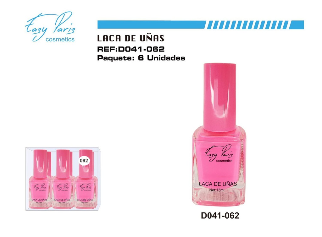 Laca de uñas pink easy Paris 6 pz - Productos para manicura