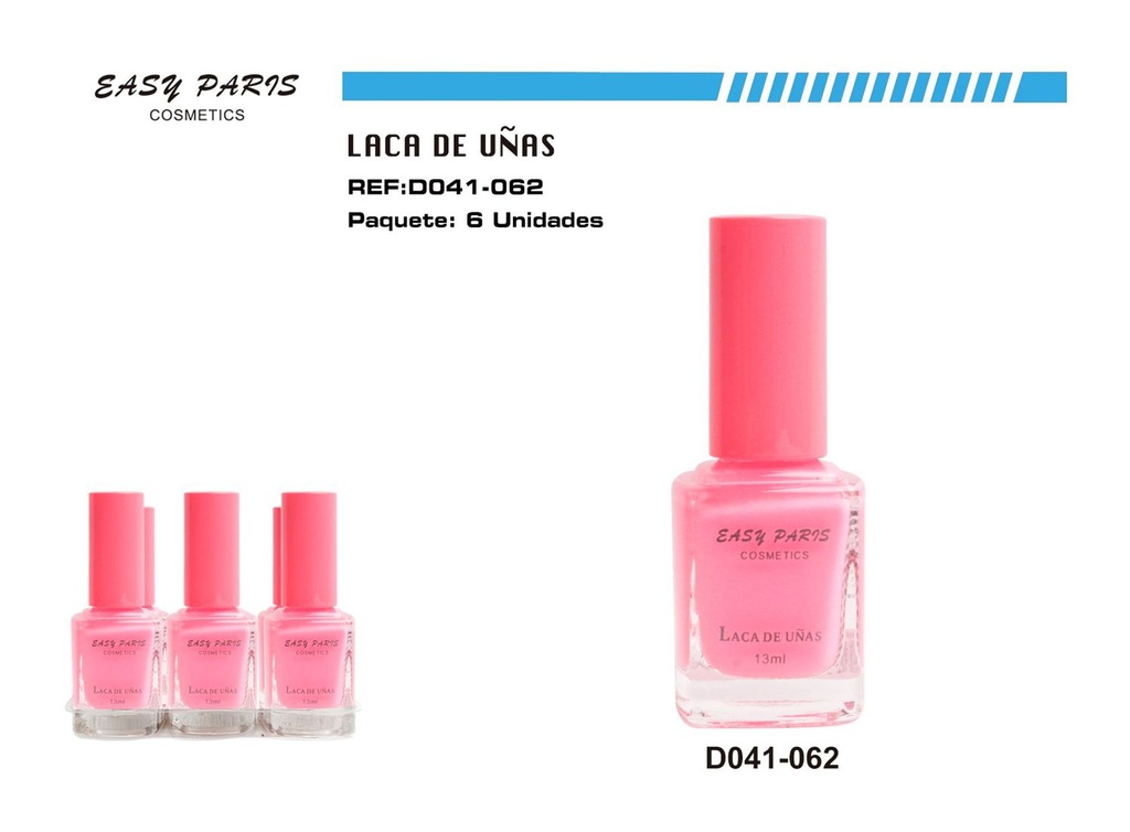 Laca de uñas rosa Easy Paris 6/u