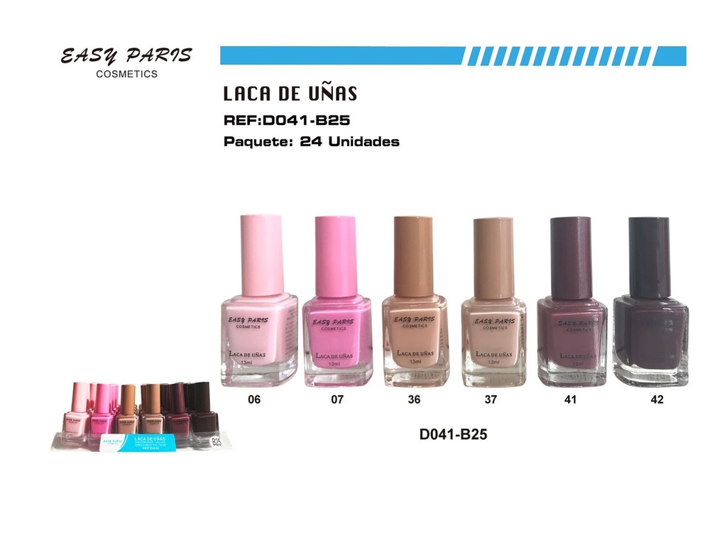 Laca de uñas Easy Paris pack 24 unidades