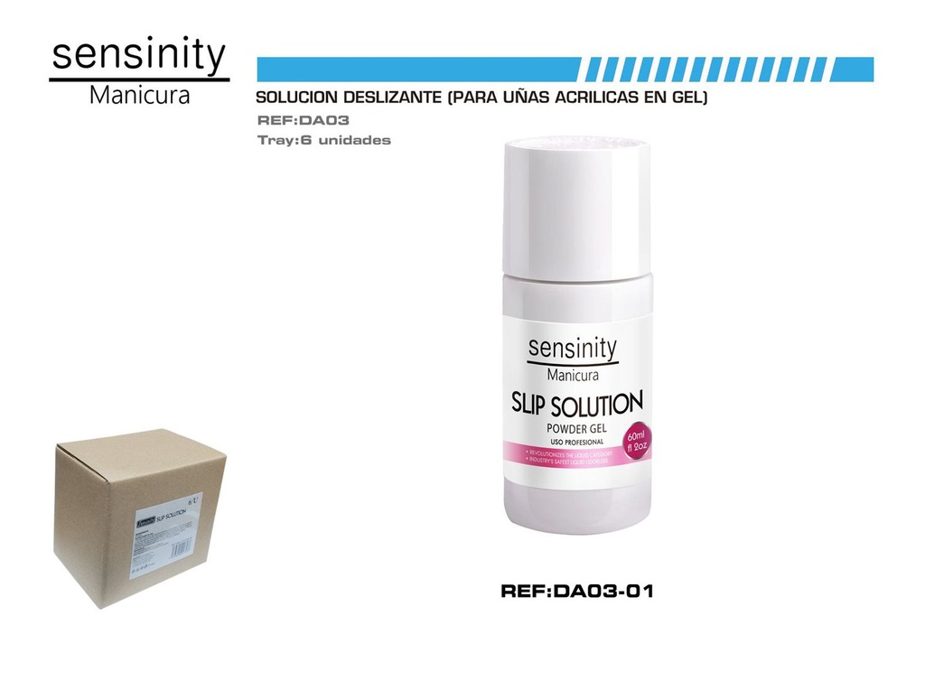 Sensinity Slip Solution Powder Gel para manicura