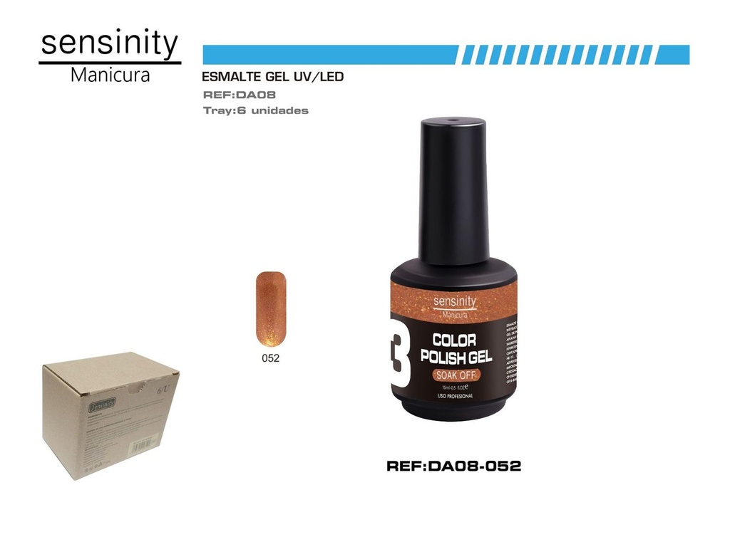 Esmalte gel ocre UV/LED 3 Soak Off, manicura y pedicura