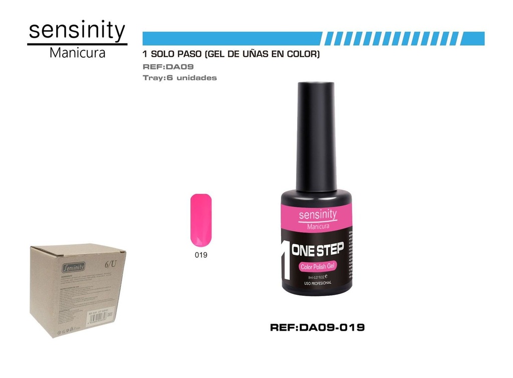 Esmalte de uñas en gel rosa UV/LED 1 paso para manicura