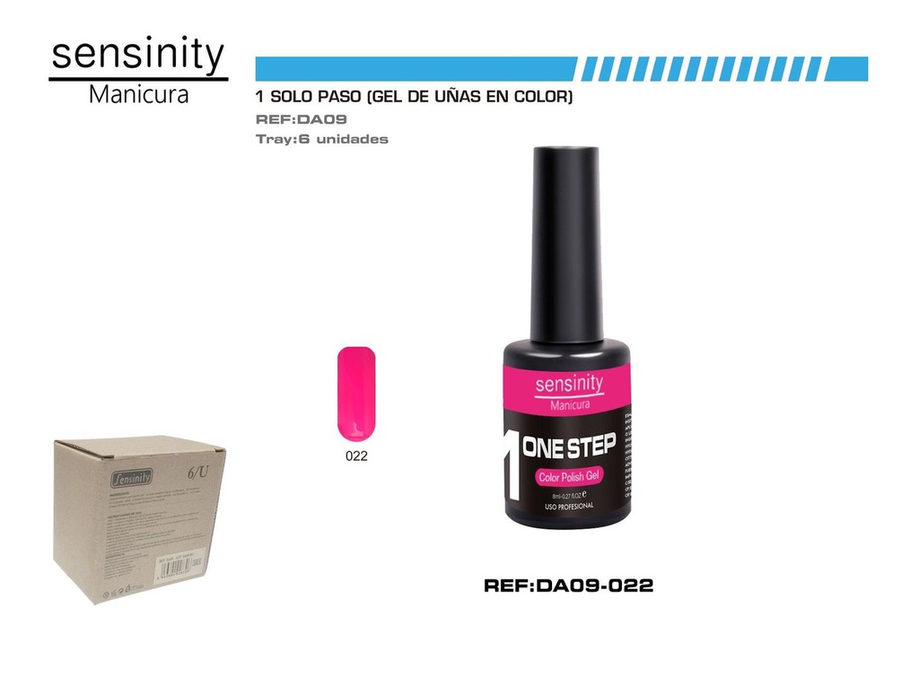 Esmalte gel fucsia M.UV/LED 1 paso