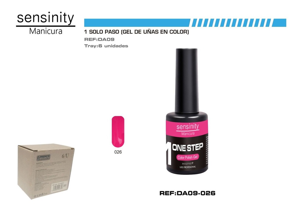 Esmalte gel magenta M.UV/LED 1 paso