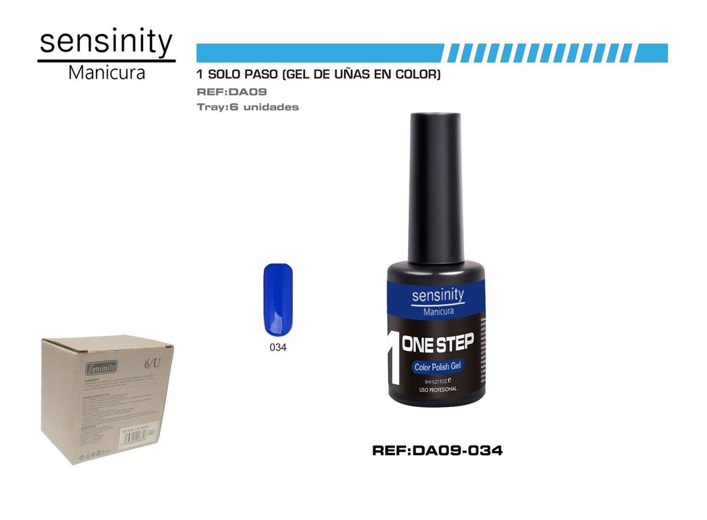 Esmalte en gel azul UV/LED 1 paso