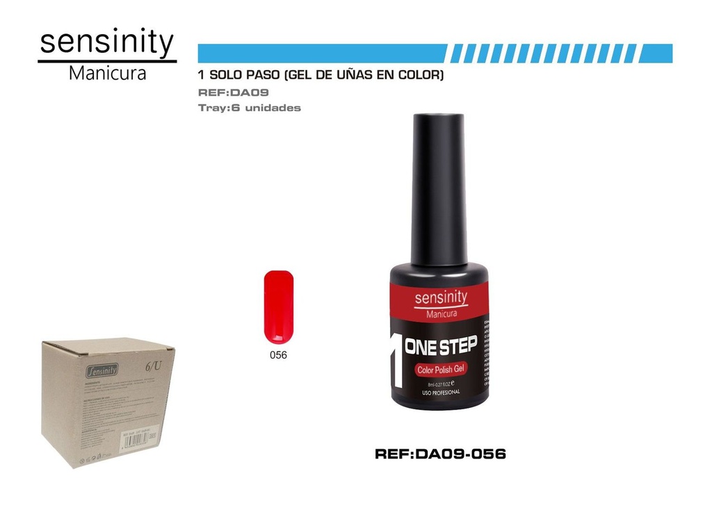 Esmalte gel rojo UV/LED 1 paso