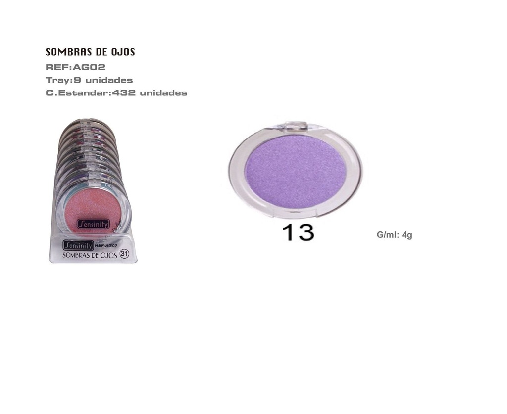 Sombra de ojos violeta 9 pz - Cosméticos para ojos