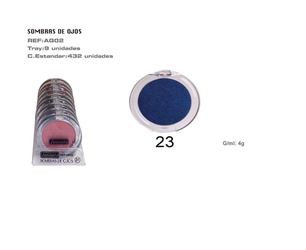 Sombra de ojos azul marino 9 pz - Cosméticos para ojos