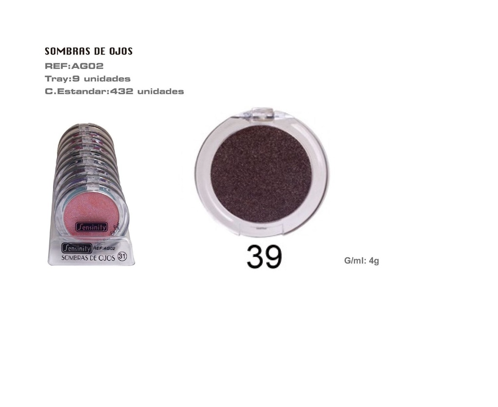 Sombra de ojos marrón oscuro 9 pz - Productos de maquillaje