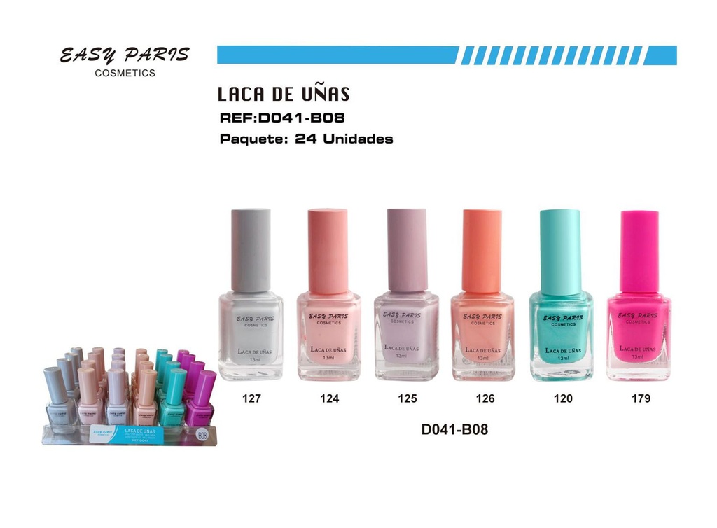 Laca de uñas Easy Paris 24/u para manicura y pedicura